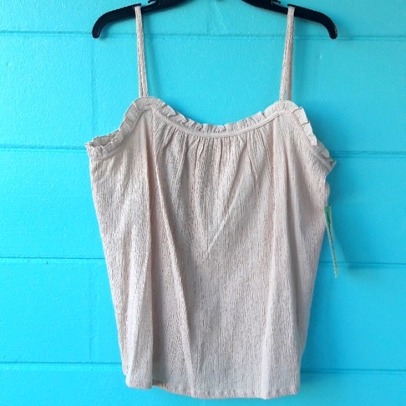 *3 / $10 - NWT Loungees Tank + Shorts Pajama Set 100% Cotton | Cream | Sz XL - Picture 3 of 5